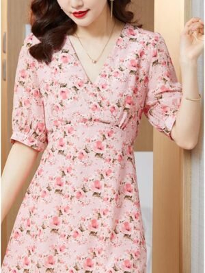 610tx1T3j5L._AC_UY1000_ Free Size Dress Female Spring Summer Gentle Temperament Slim A line Skirt fine11