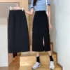cn-11134207-7ras8-m8ldedjy324y0a.webp Free Size Women Autumn Mid length Skirt Girly High Waist Split Crotch Covering A line Hip Wrap Skirt