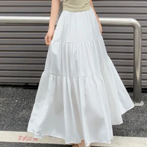 cn-11134207-7ras8-m91aq70ol3820d.webp Free Size Women s Solid Color Long Skirt women High Waist A Line Skirt Putih Skirt Kembang Pleated Skirt fine11