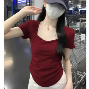 cn-11134207-7ras8-mct32or9ibmxab.webp Free Size Fashionable Square Neck T shirt for Women Plain Design