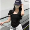cn-11134207-7ras8-mct33498ts74f8.webp Free Size Fashionable Square Neck T shirt for Women Plain Design