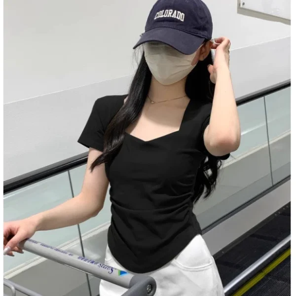 cn-11134207-7ras8-mct33498ts74f8.webp Free Size Fashionable Square Neck T shirt for Women Plain Design