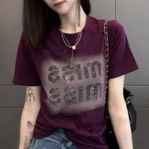 cn-11134207-7ras8-mctanu6lhb7kd7.webp Free Size Fix Rhinestone Purple Baggy Vintage T shirt Women s Short Sleeve