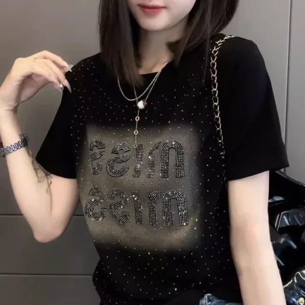 cn-11134207-7ras8-mctao7zt9p1c87.webp Free Size Fix Rhinestone Purple Baggy Vintage T shirt Women s Short Sleeve