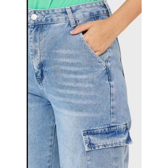 Free Size  LADIES CARGO 6POKET PREMIUM QUALITY BOOTCUT JEANS PANTS