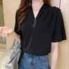 sg-11134201-7rbkd-lomasawp78tc8c.webp Free Size White Blouse Plain Shirt V Neck Blouse