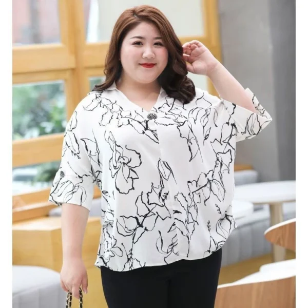 Free Size Baggy Blouse Women Chiffon Blouse Elegant