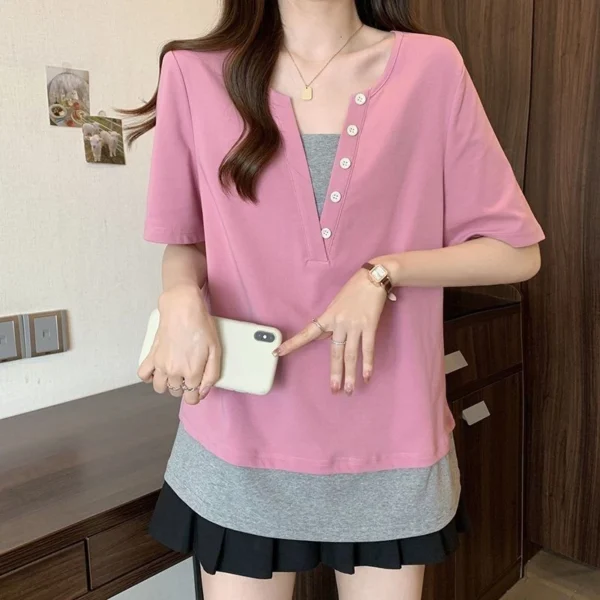 sg-11134201-7rd6g-lwkbbhydo82x3c.webp Free Size Trendy Tops for Women Tshirt Korean Tops Woman T Shirt Fashion Women Clothes Women Top Trending Tops