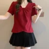 Free Size Baggy Shirt Fashion Women Top Trendy