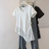 Free Size Trendy Korean U neck Short Sleeve Top for Women