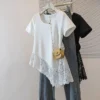 Free Size Trendy Korean U neck Short Sleeve Top for Women