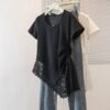 Free Size Trendy Korean U neck Short Sleeve Top for Women