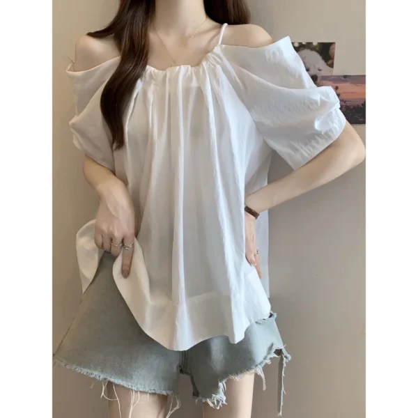 sg-11134201-824hq-me8dwf57lr7k1a.webp Free Size Plus Size for Women Off Shoulder Puff Sleeve Blouse Trendy Tops