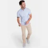 short-sleeve-everyday-shirts-blue-oxford-wrinkle-free-short-sleeve-shirt-44754065686826 Free Size Formal Men