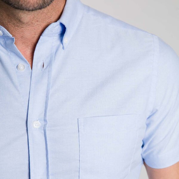 short-sleeve-everyday-shirts-blue-oxford-wrinkle-free-short-sleeve-shirt-44754065981738 Free Size Formal Men